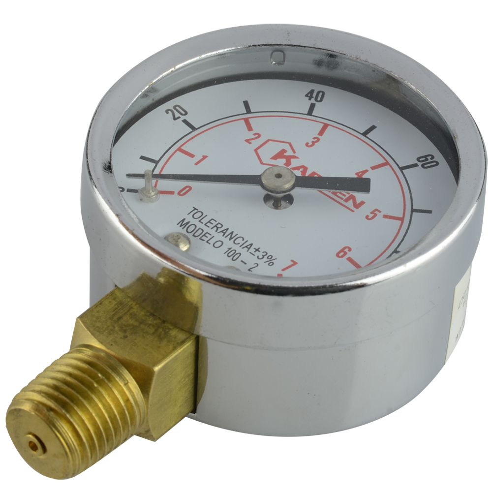 MANOMETRO 2" 100PSI 1/4"NPT C100-2 CROMADO