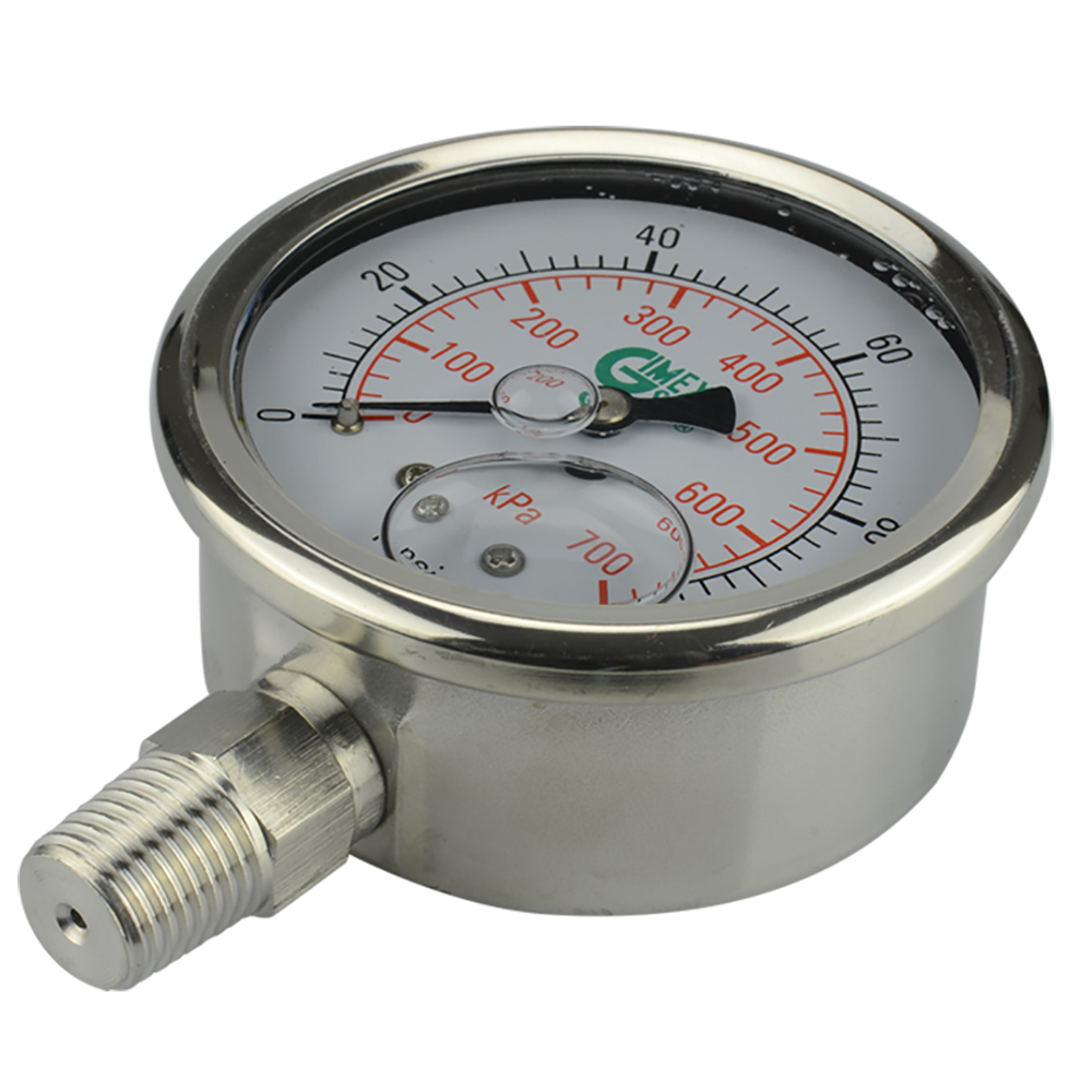 MANOMETRO INOXIDABLE CON GLICERINA 0-160PSI 1/4" NPT