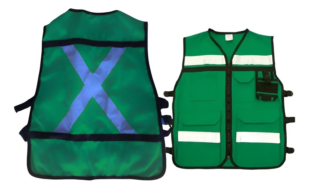 [BL-101BANX] Chaleco de Seguridad Reflejante Tela Textil Verde WEISCO Alta Visibilidad