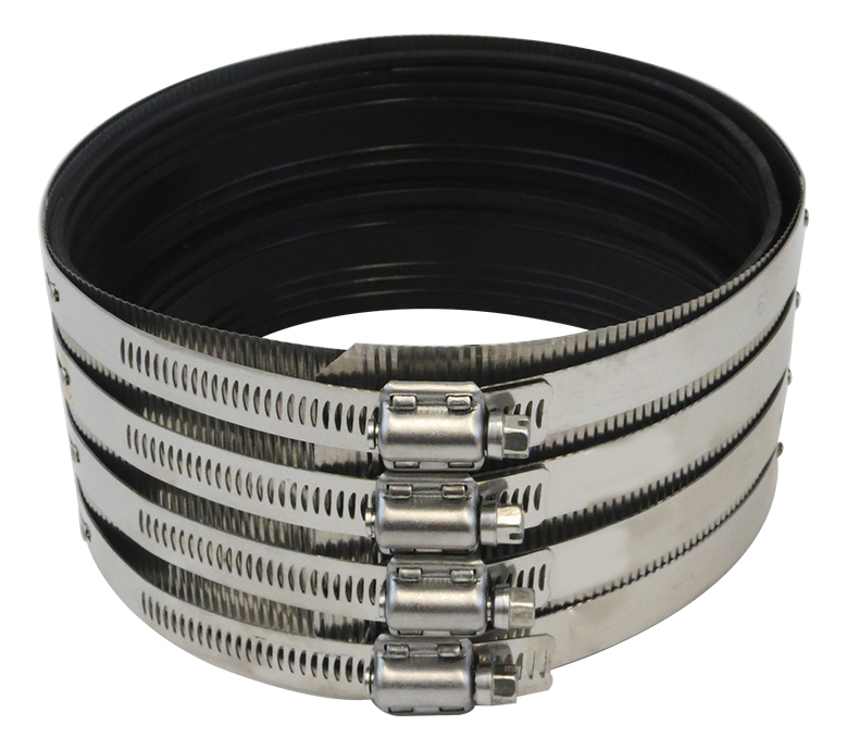 ABRAZADERA INOX. DOBLE CON NEOPRENO 3"