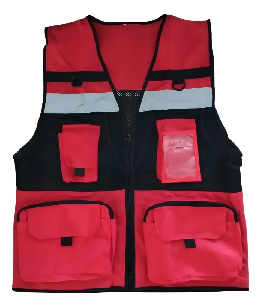 Chalecos Seguridad Industrial Reflejantes Fresco Malla Multi - Rojo L SAFARI