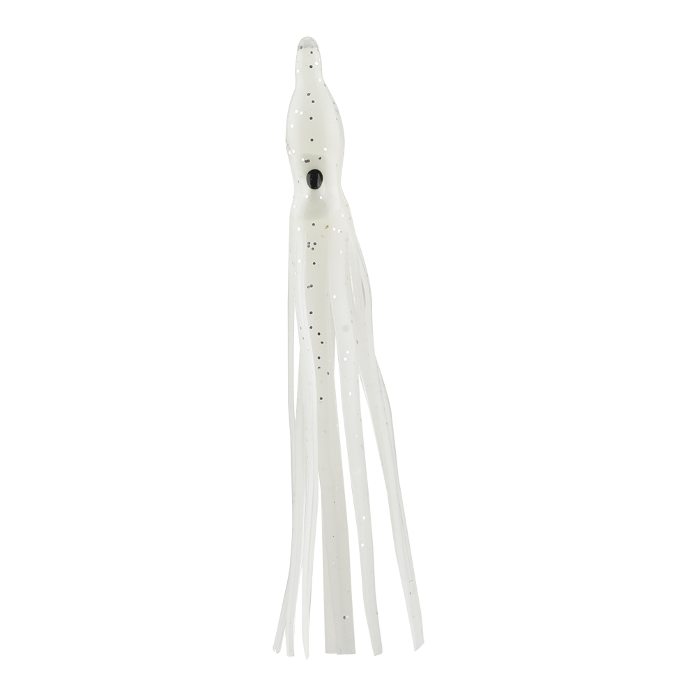 SEÑUELO PARA PESCA "OCTOPUS" BLANCO LUMINOSO 140MM 003 (5 PIEZAS)