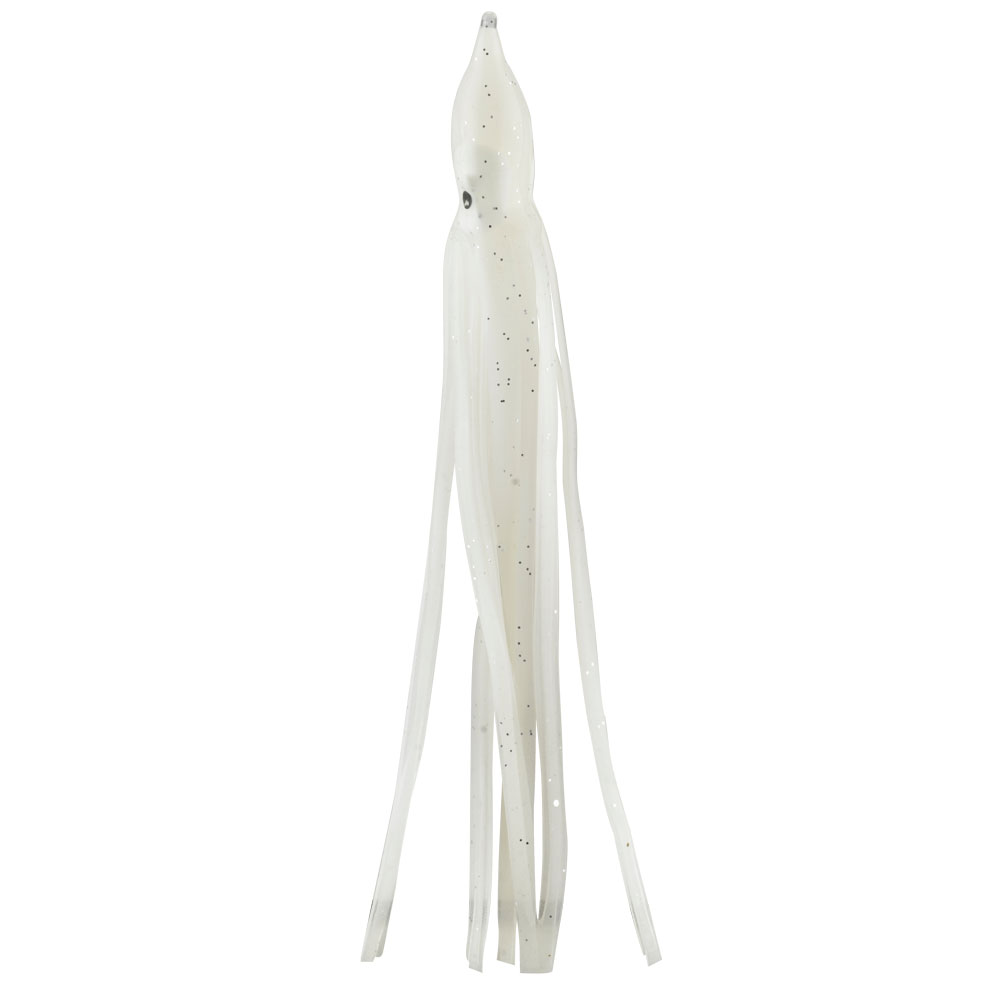 SEÑUELO PARA PESCA "OCTOPUS" BLANCO CON DIAMANTINA 160MM 001 (5 PIEZAS)
