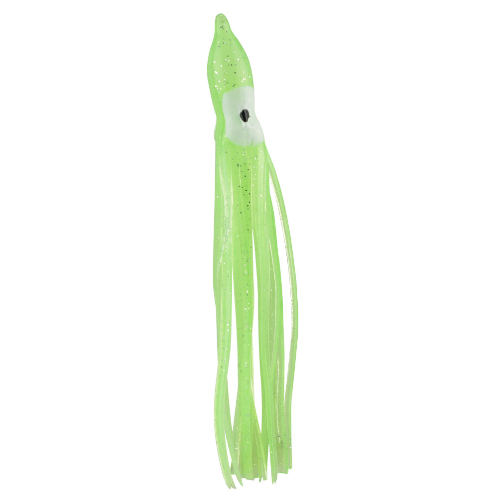 SEÑUELO PARA PESCA "OCTOPUS" VERDE CON DIAMANTINA 160MM 132 (5 PIEZAS)