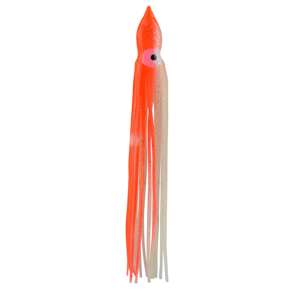 SEÑUELO PARA PESCA "OCTOPUS" NARANJA LUMINOSO Y BRILLOSO 240MM (5PIEZAS)