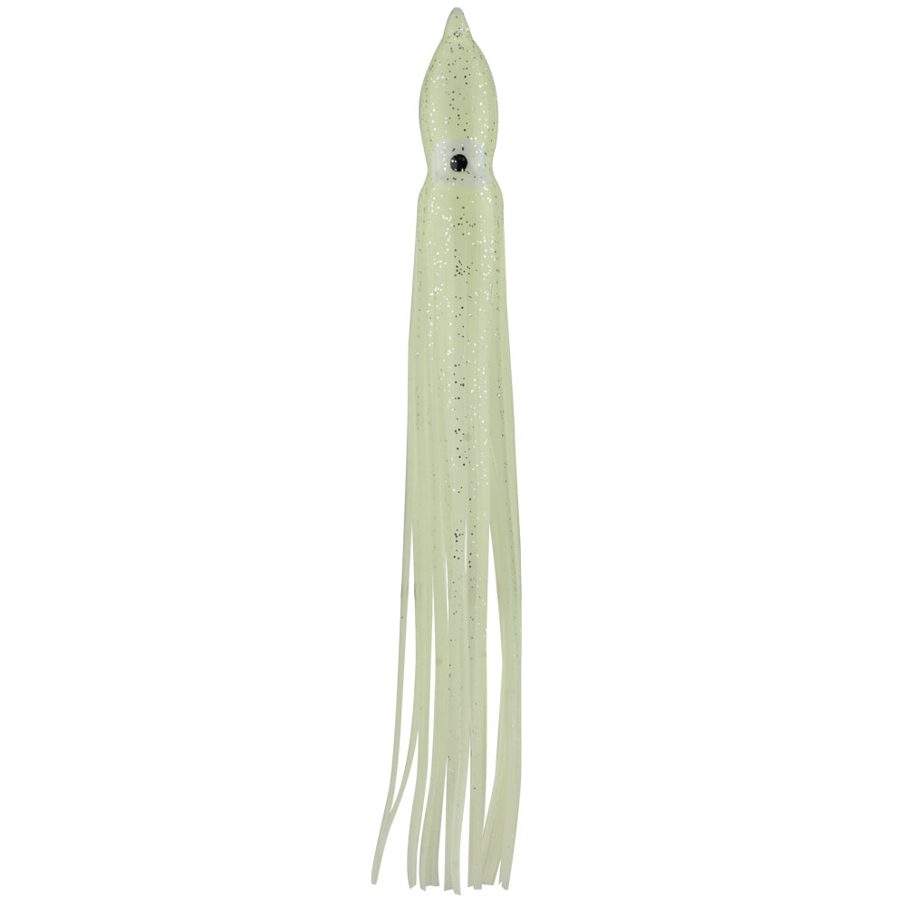 SEÑUELO PARA PESCA "OCTOPUS" VERDE LUMINOSO Y BRILLOSO 240MM (5 PIEZAS)