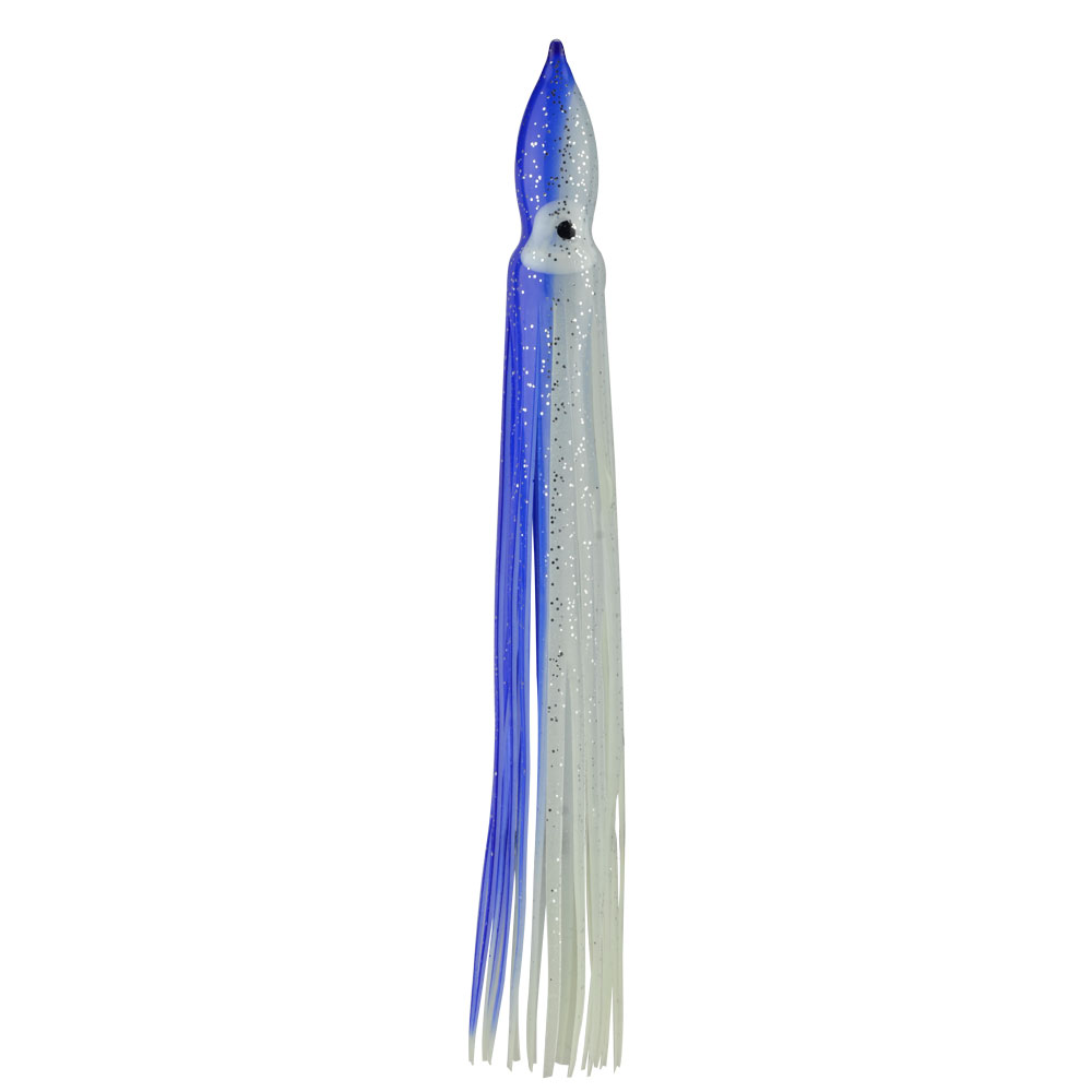 SEÑUELO PARA PESCA "OCTOPUS" AZUL LUMINOSO Y BRILLOSO 200MM (5 PIEZAS)