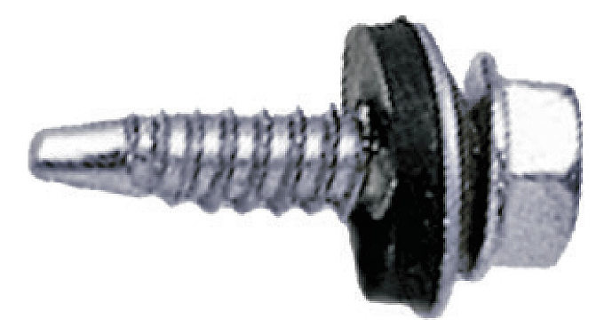 PIJA HEXAGONAL PARA LAMINA CON ARANDELA 1/4X1" (200 PIEZAS)