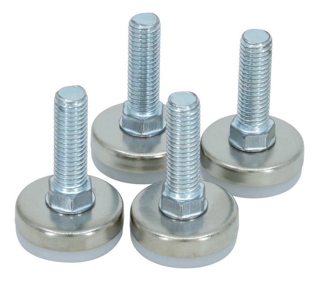 NIVELADOR CON BASE 25MM DE NYLON Y TORNILLO M8*25MM JG-M825-25, 4 PIEZAS