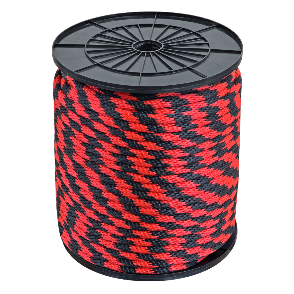CUERDA TRENZADA POLIPROPILENO 5/8" NEGRO/ROJO 10KG