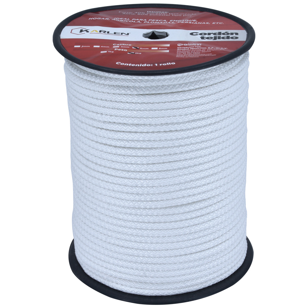 CORDON TEJIDO POLIESTER 3MM 2KG
