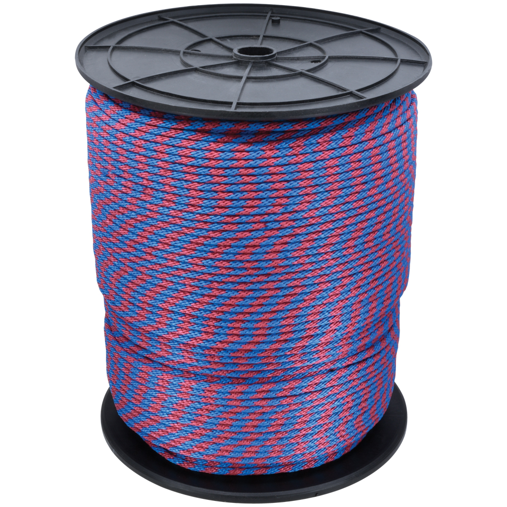 CUERDA TRENZADA POLIPROPILENO 1/4" ROJO/AZUL 10KG
