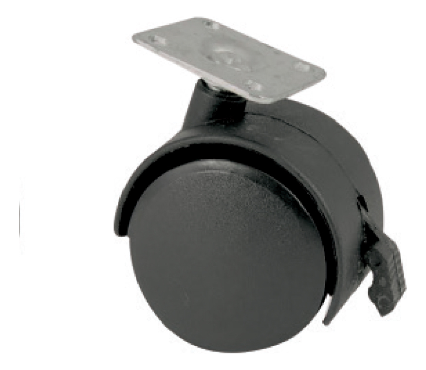 Rodaja Gemela 50MM Placa Con Freno DK007-TWP02B