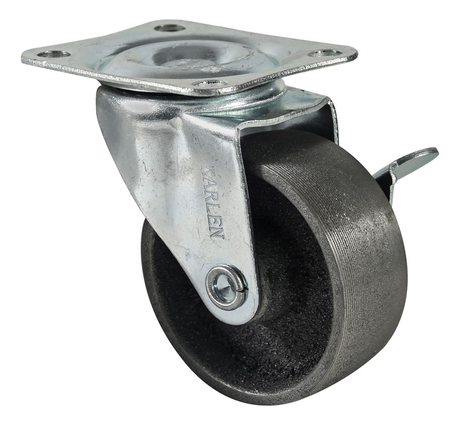 Rodaja Fundida 65MM Placa/giratoria/freno DK002-PB25
