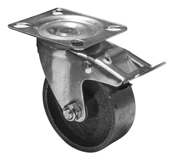 Rodaja Fundida 75MM Placa/giratoria/freno DK002-PB03