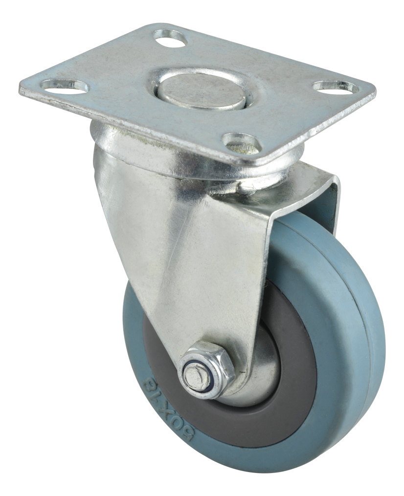 Rueda de Hule Gris 50MM Placa Giratoria DK016-PS02