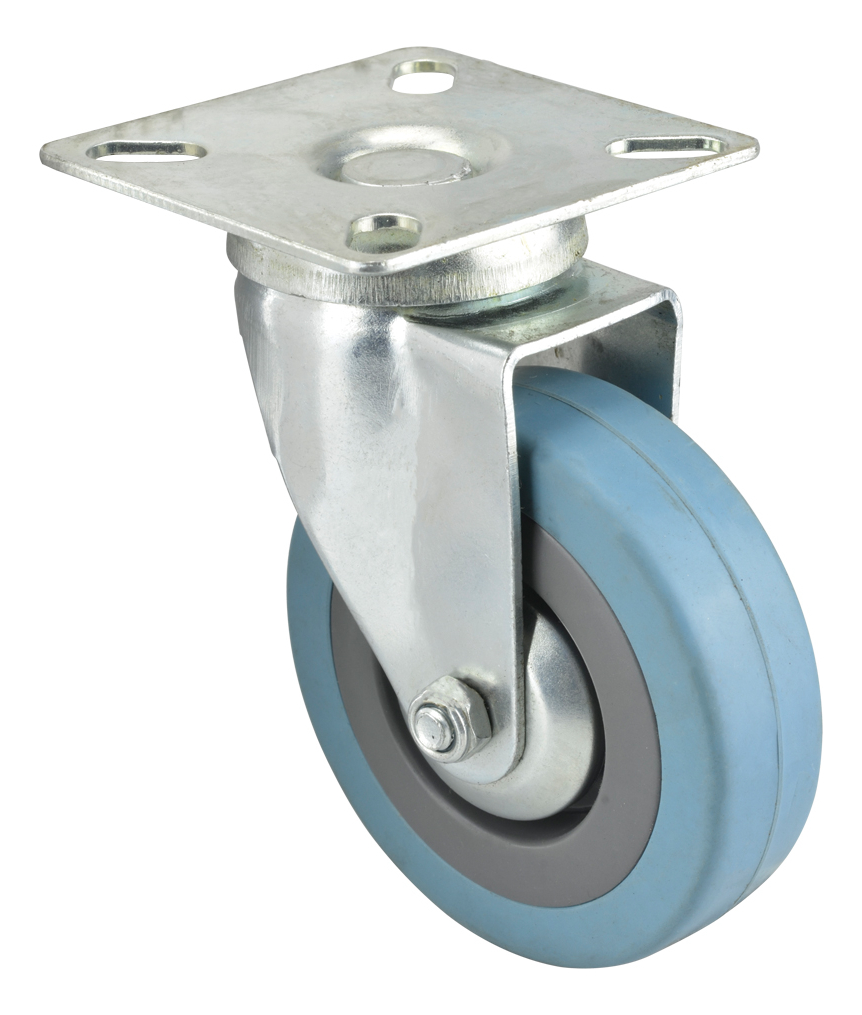 Rueda de Hule Gris 75MM Placa Giratoria DK016-PS03