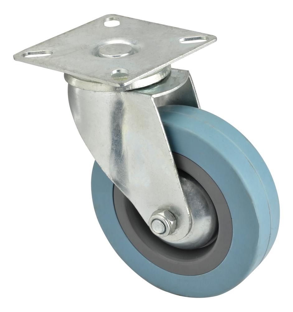 RUEDA DE HULE GRIS 100MM PLACA GIRATORIA DK016-PS04