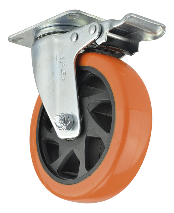 RODAJA INDUSTRIAL 125MM PLACA GIRATORIA/FRENO 2S180125