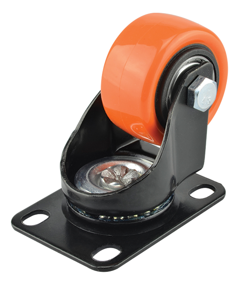 RODAJA INDUSTRIAL 1S020075BK PLACA/GIRATORIA 75MM NARANJA