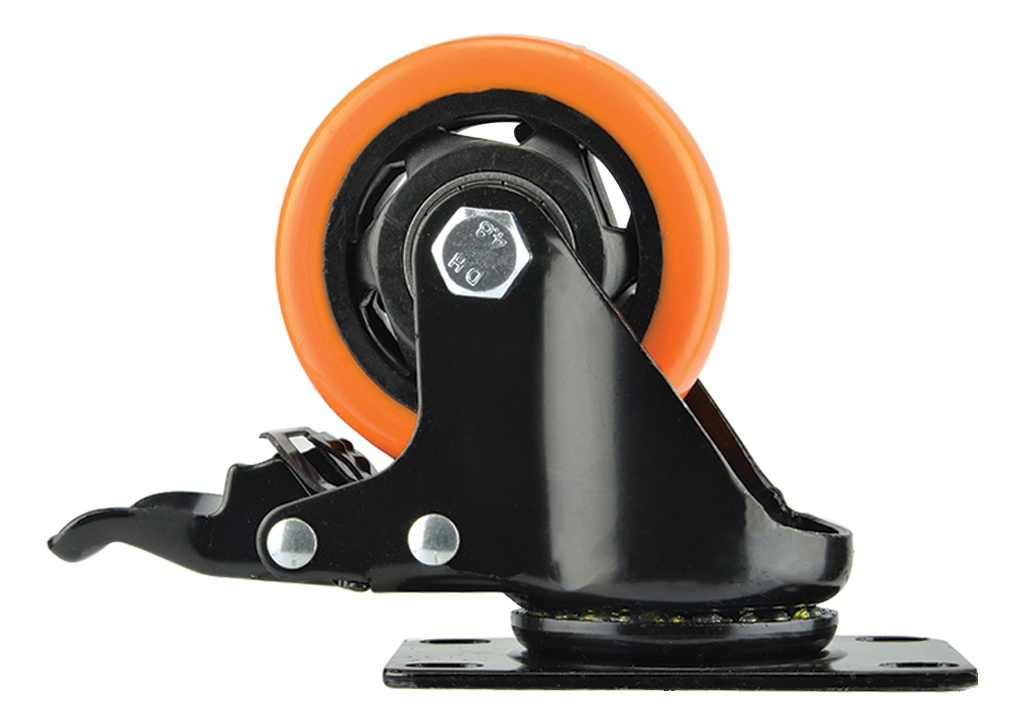 RODAJA INDUSTRIAL 1S120075BK PLACA/GIRATORIA/FRENO 75MM 