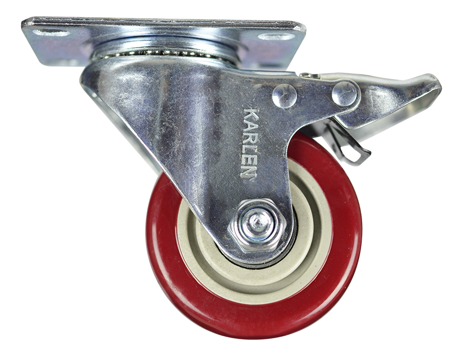 Rodaja Placa Giratoria Con Freno 75MM de Poliuretano