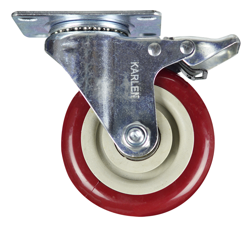 RODAJA PLACA GIRATORIA CON FRENO 100MM DE POLIURETANO