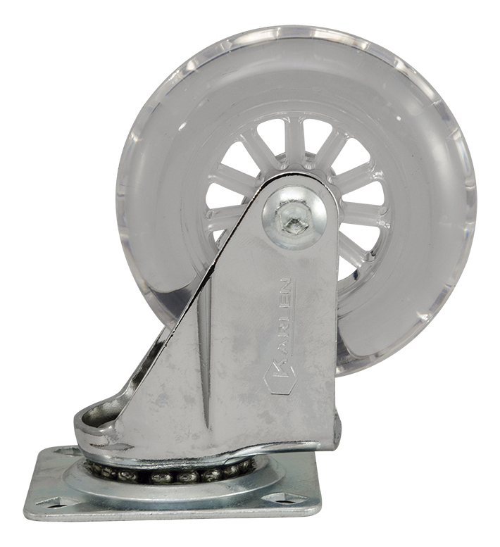 RODAJA TRANSPARENTE CON PLACA GIRATORIA 2 1/2"