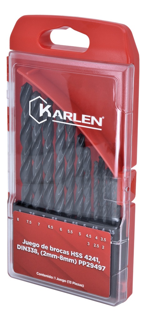 JUEGO DE BROCAS HSS 4241, 13 PZ