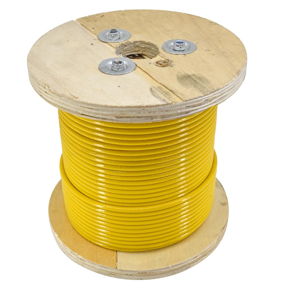 Cable de Acero 7x7 Recubierto Vinil 80m 1/8"x3/16" Amarillo