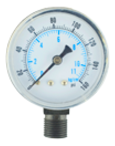 MANOMETRO DE PLASTICO DE 2" 0-160 PSI