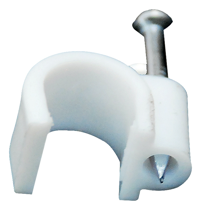 Grapas Cable Coaxial (blanca) XLS8MM (100 Piezas)