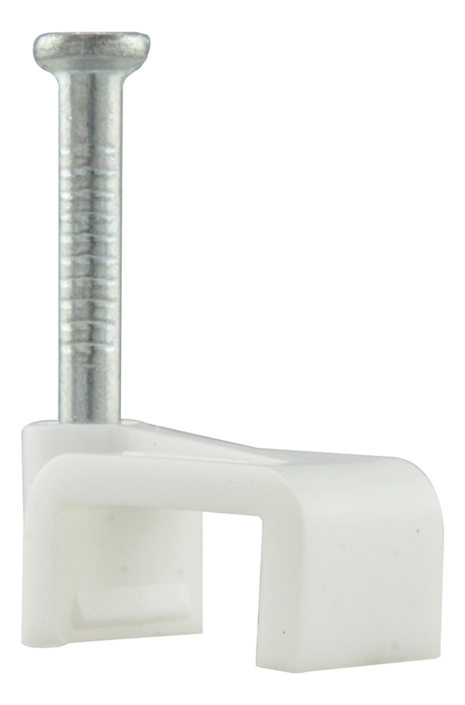 GRAPAS CABLE PLANO (BLANCA) XLS10MM (100 PIEZAS)