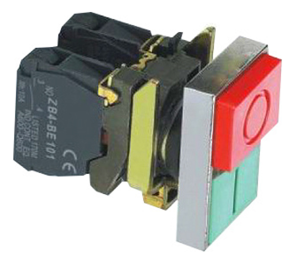 BOTON PULSADOR DOBLE PARO/ARRANQUE VERDE/ROJO CON SIMBOLOS SB4-BL8425