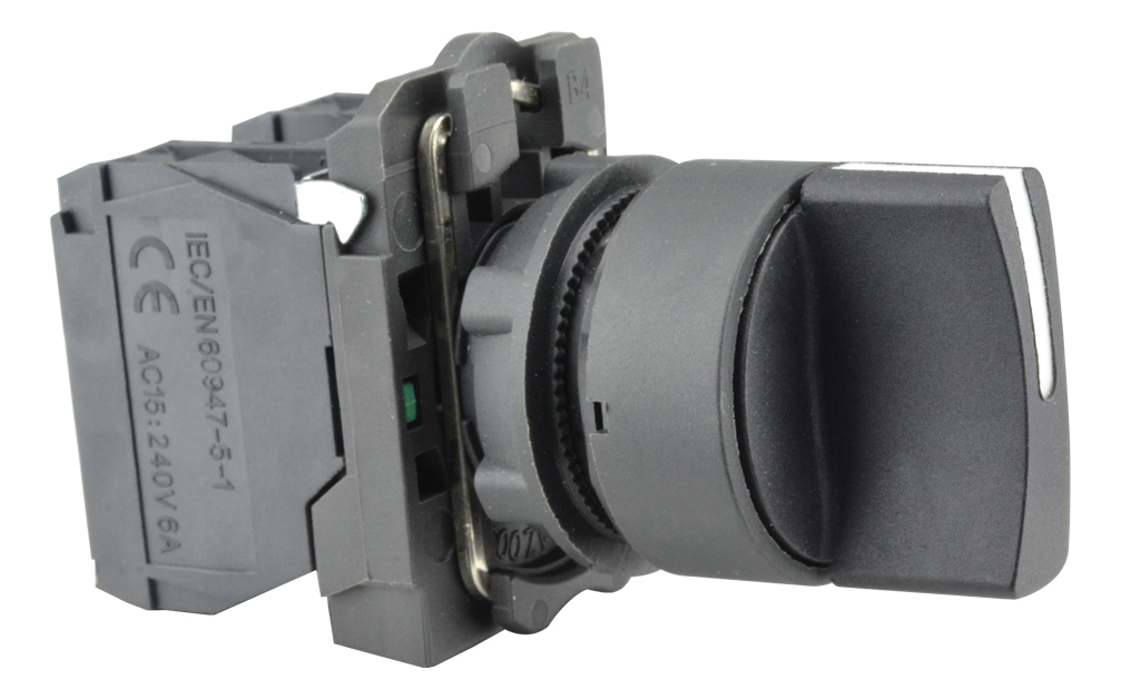 SELECTOR DE PERILLA DE 3POSICIONES ABRIR/REAJUSTAR NEGRO SB5-AD53,220Vca