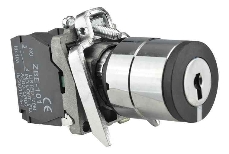 BOTÓN SELECTOR CON LLAVE DE 2 POSICIONES ABIERTO/CERRADO SB4-BG03,220Vca  NA+NA