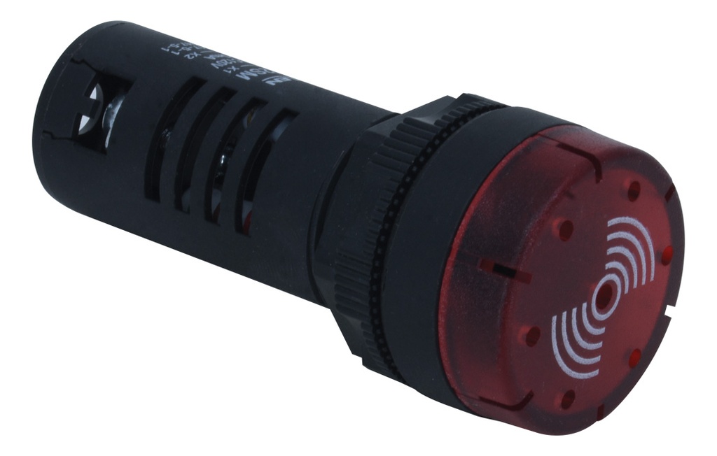 BOTON PULSADOR CON ALARMA Y LUZ LED AD22-22M/R