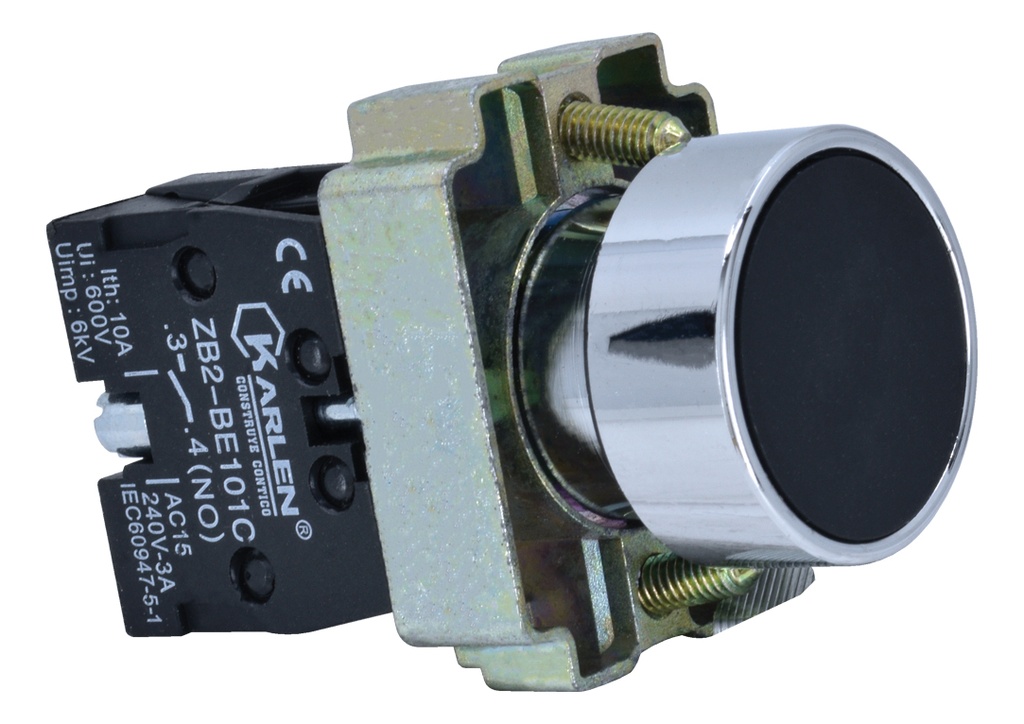 Botón Pulsador Negro Sin Símbolo SB2-BA21 NO 220Vca