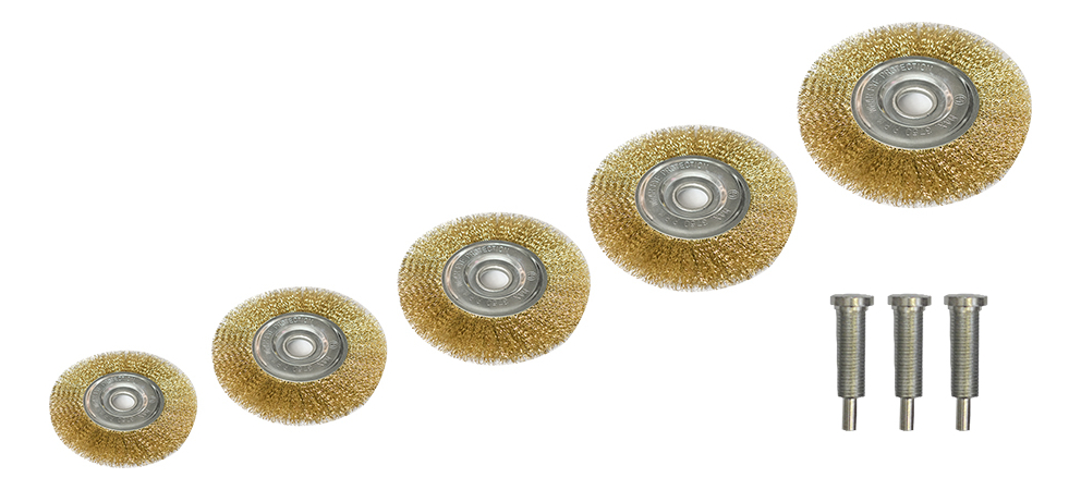 CARDA JUEGO DE CEPILLOS CON ADAPTADOR  1/4 75,63,50,40,25MM