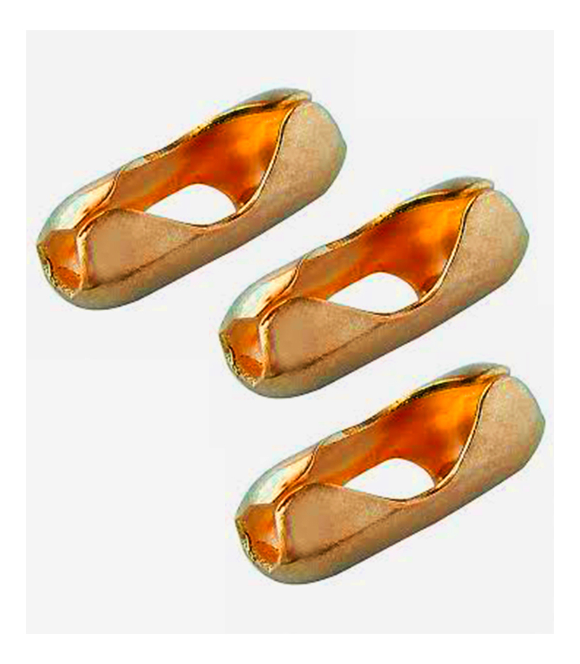CONECTOR DE CADENA DE BOLA LATONADO 2.4MM (100 PIEZAS)