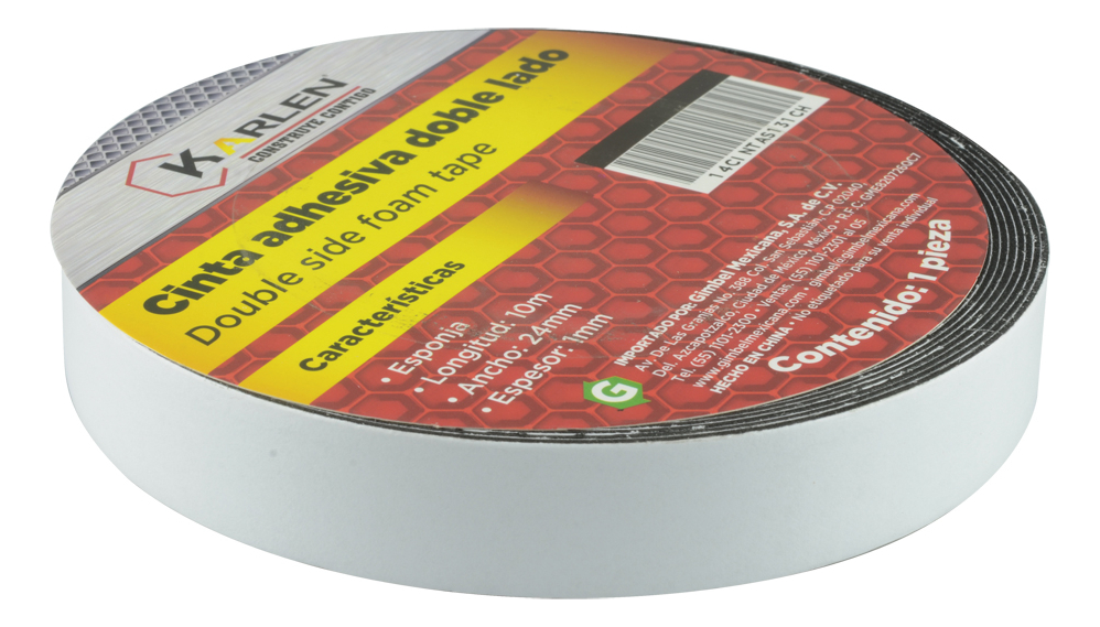 Cinta Adhesiva Doble Lado 10mx24mmx1mm Espuma