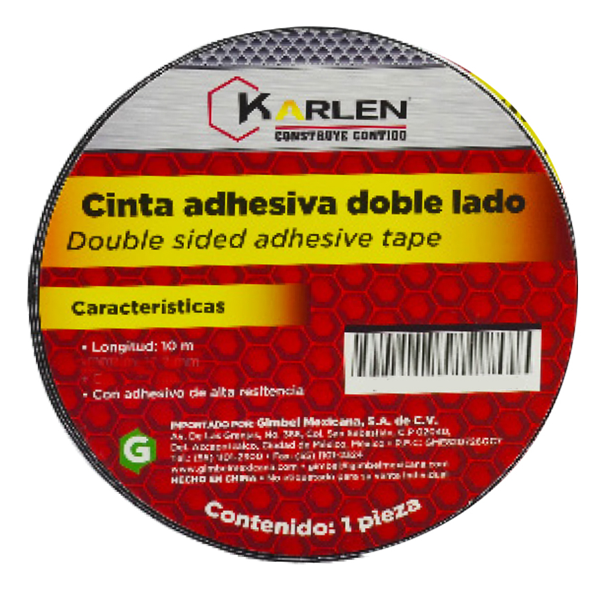 Cinta Adhesiva Doble Lado 10mx2mmx1/2"