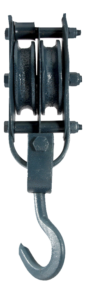 [GM-14GARRUC163SM] Garrucha Giratoria Gancho Forjado Doble No.6 1.5 TON