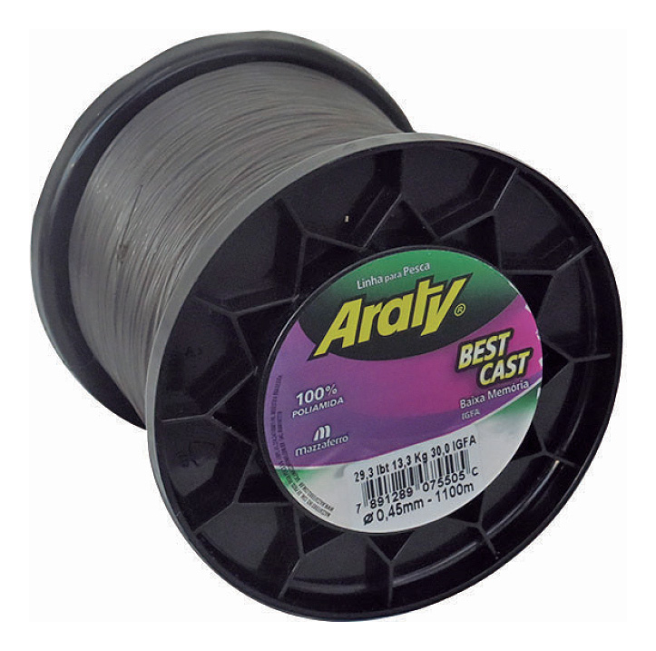 [GM-15HILONY397MA] Hilo de Pesca Nylon Araty 0.30mm 1100m Gris