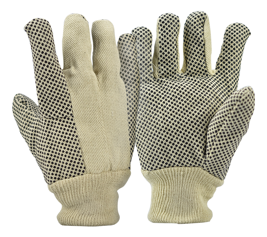 GUANTE DE TELA MOTEADO PVC (12 PIEZAS)