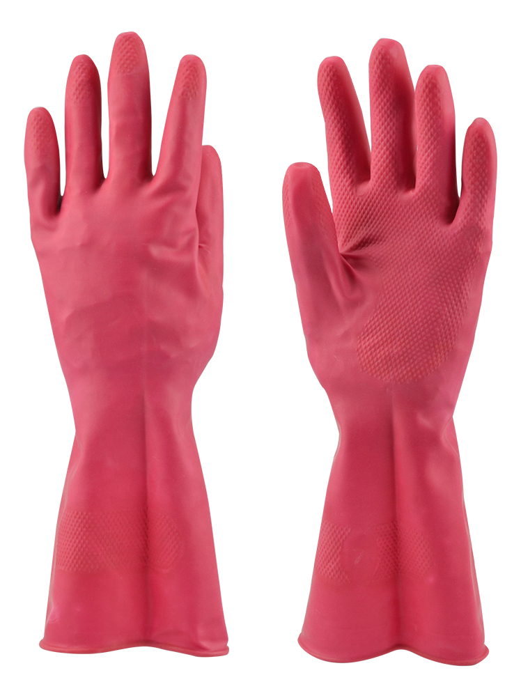 [GM-14GUANTE044SM] GUANTE DE HULE ROJO "DOMESTICO" NO.7