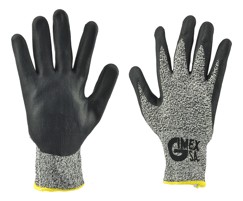 GUANTES DYNEEMA CONTRA CORTES HULE NEGRO T-MED
