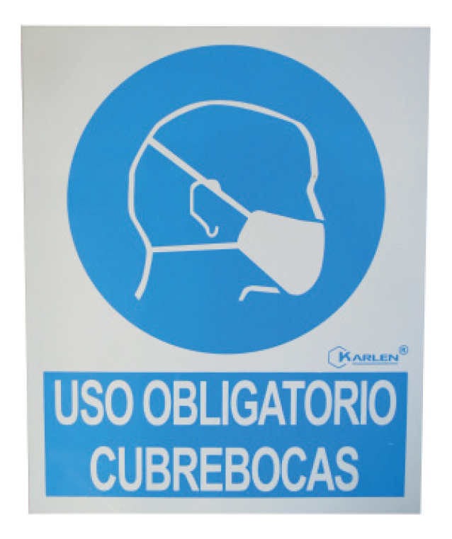 [GM-14SEGURI115KA] SEÑAL "CUBREBOCA" 20X25CM