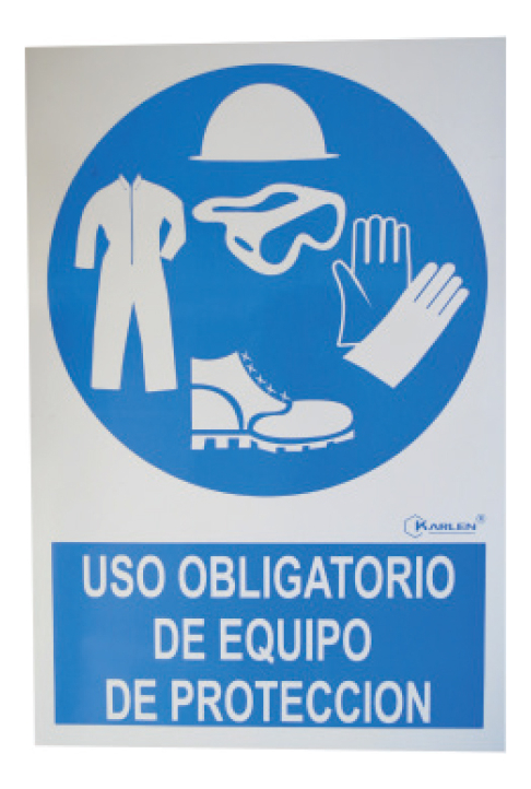 Señal"uso Obligatorio Equipo de Proteccion" 30X45CM