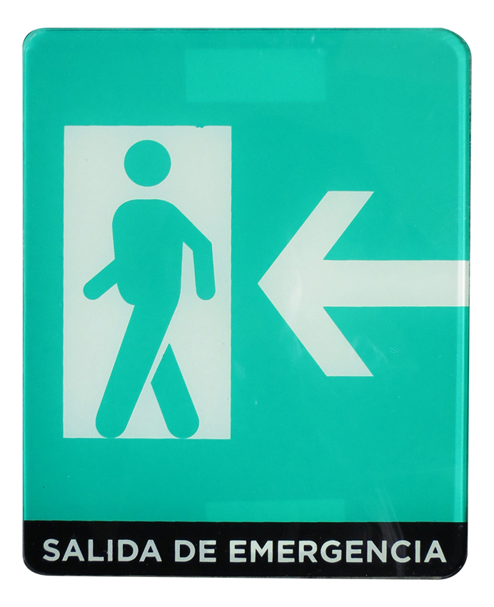 [GM-14SEGURI237SM] SEÑAL ACRILICO "SALIDA EMERGENCIA IZQUIERDA" 20X16CM